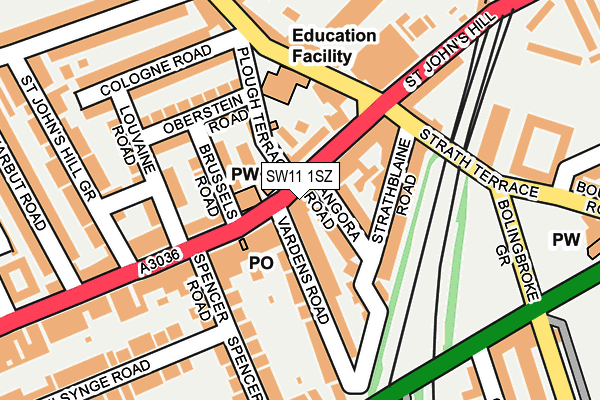 SW11 1SZ map - OS OpenMap – Local (Ordnance Survey)