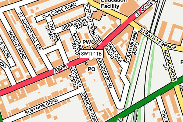 SW11 1TB map - OS OpenMap – Local (Ordnance Survey)