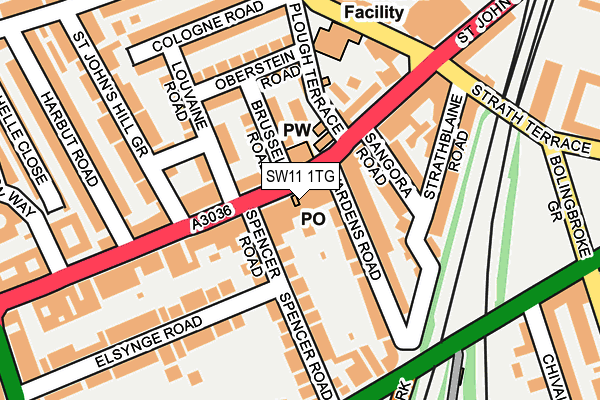 SW11 1TG map - OS OpenMap – Local (Ordnance Survey)