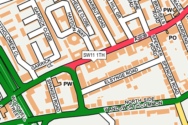 SW11 1TH map - OS OpenMap – Local (Ordnance Survey)