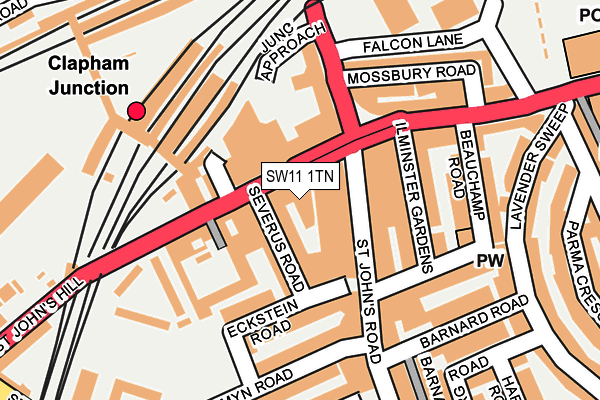 SW11 1TN map - OS OpenMap – Local (Ordnance Survey)
