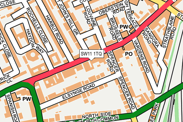 SW11 1TQ map - OS OpenMap – Local (Ordnance Survey)