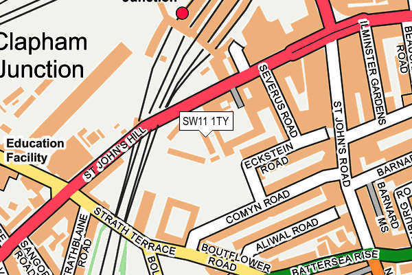 SW11 1TY map - OS OpenMap – Local (Ordnance Survey)