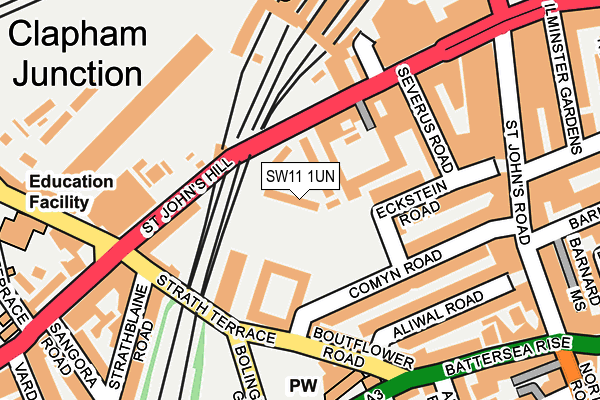 SW11 1UN map - OS OpenMap – Local (Ordnance Survey)