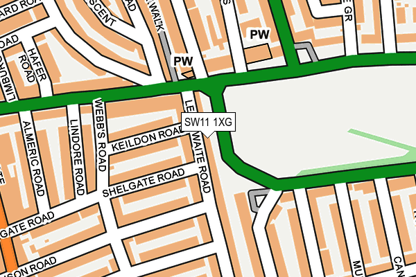 SW11 1XG map - OS OpenMap – Local (Ordnance Survey)