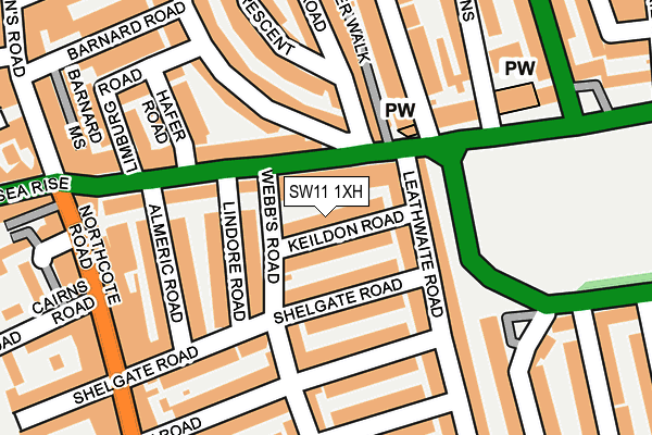 SW11 1XH map - OS OpenMap – Local (Ordnance Survey)