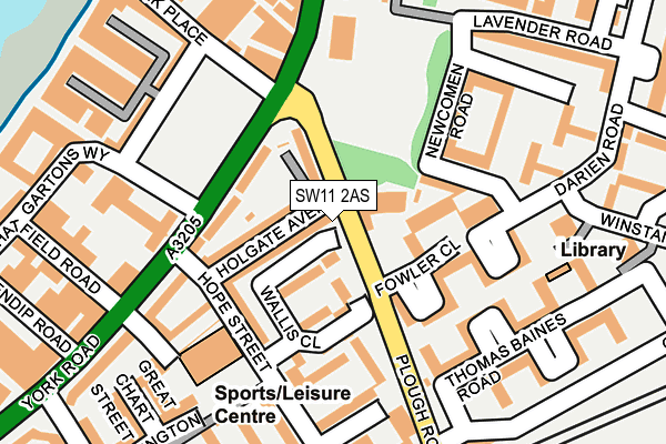 SW11 2AS map - OS OpenMap – Local (Ordnance Survey)