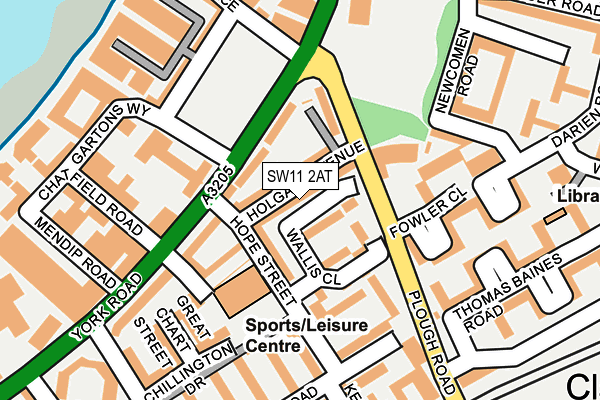 SW11 2AT map - OS OpenMap – Local (Ordnance Survey)