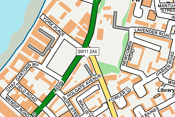 SW11 2AX map - OS OpenMap – Local (Ordnance Survey)