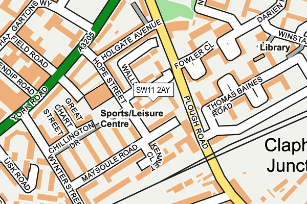 SW11 2AY map - OS OpenMap – Local (Ordnance Survey)