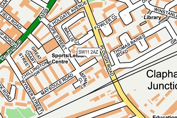 SW11 2AZ map - OS OpenMap – Local (Ordnance Survey)