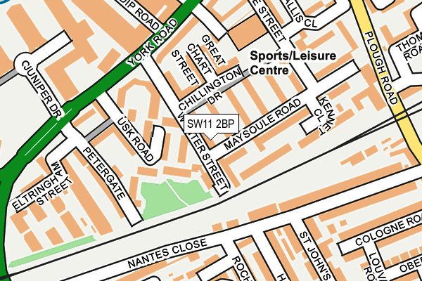 SW11 2BP map - OS OpenMap – Local (Ordnance Survey)