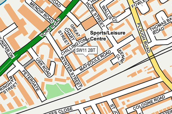 SW11 2BT map - OS OpenMap – Local (Ordnance Survey)