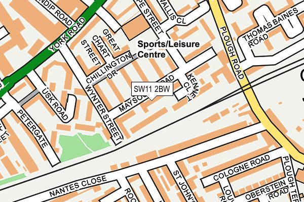 SW11 2BW map - OS OpenMap – Local (Ordnance Survey)