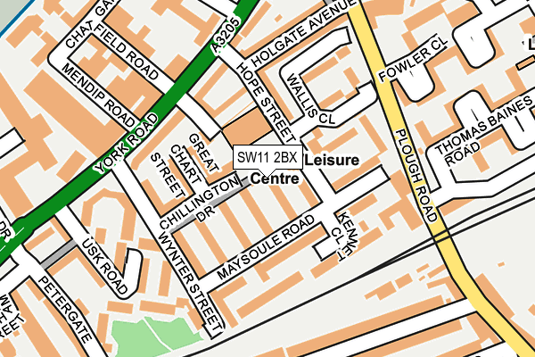 SW11 2BX map - OS OpenMap – Local (Ordnance Survey)