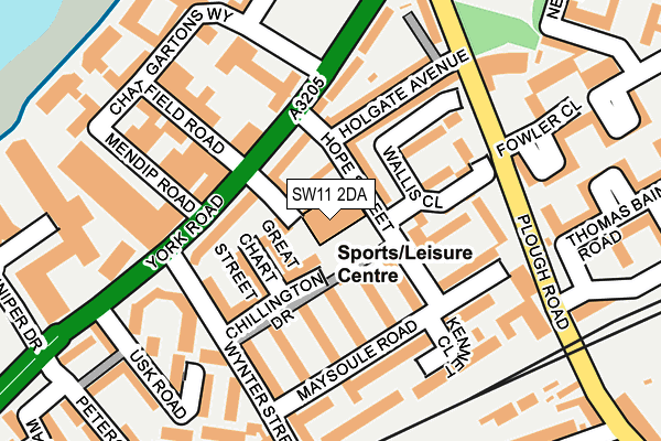 SW11 2DA map - OS OpenMap – Local (Ordnance Survey)