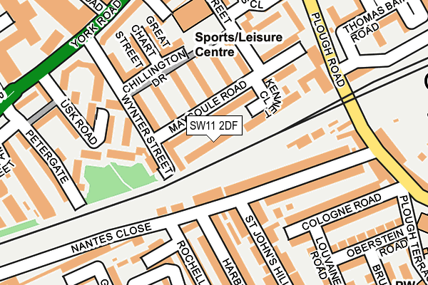 SW11 2DF map - OS OpenMap – Local (Ordnance Survey)