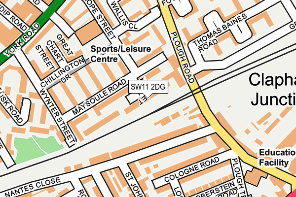 SW11 2DG map - OS OpenMap – Local (Ordnance Survey)