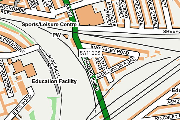 SW11 2DS map - OS OpenMap – Local (Ordnance Survey)