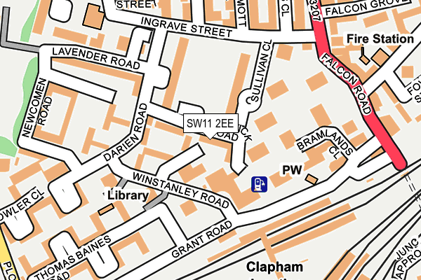 SW11 2EE map - OS OpenMap – Local (Ordnance Survey)