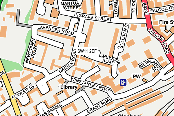 SW11 2EF map - OS OpenMap – Local (Ordnance Survey)