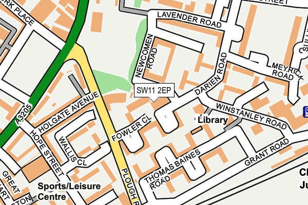 SW11 2EP map - OS OpenMap – Local (Ordnance Survey)