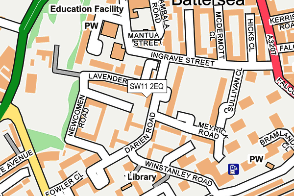 SW11 2EQ map - OS OpenMap – Local (Ordnance Survey)