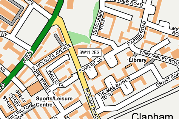 SW11 2ES map - OS OpenMap – Local (Ordnance Survey)