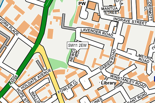 SW11 2EW map - OS OpenMap – Local (Ordnance Survey)