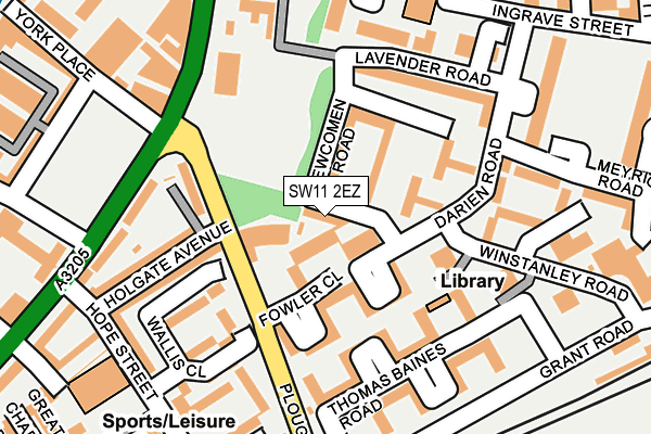 SW11 2EZ map - OS OpenMap – Local (Ordnance Survey)