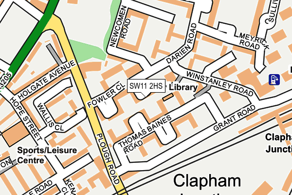 SW11 2HS map - OS OpenMap – Local (Ordnance Survey)