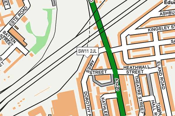 SW11 2JL map - OS OpenMap – Local (Ordnance Survey)