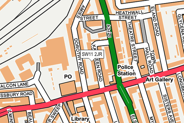 SW11 2JR map - OS OpenMap – Local (Ordnance Survey)