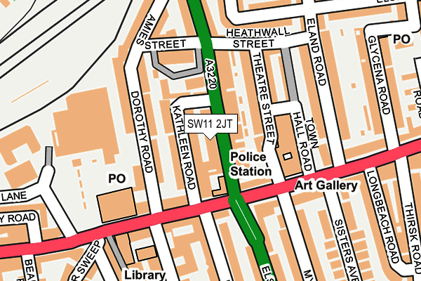 SW11 2JT map - OS OpenMap – Local (Ordnance Survey)