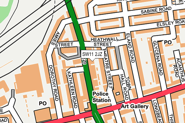 SW11 2JZ map - OS OpenMap – Local (Ordnance Survey)