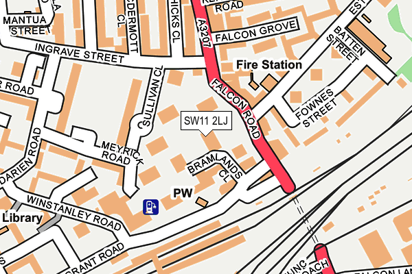 SW11 2LJ map - OS OpenMap – Local (Ordnance Survey)