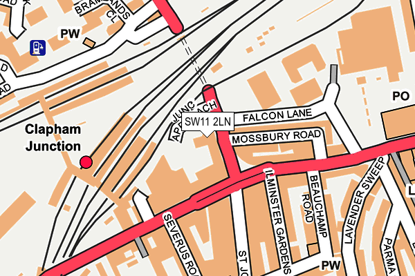 SW11 2LN map - OS OpenMap – Local (Ordnance Survey)