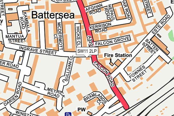 SW11 2LP map - OS OpenMap – Local (Ordnance Survey)