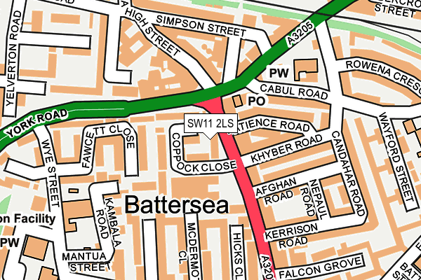 SW11 2LS map - OS OpenMap – Local (Ordnance Survey)