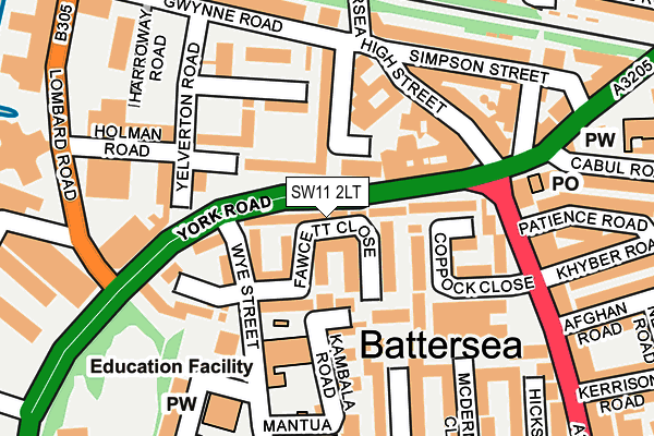 SW11 2LT map - OS OpenMap – Local (Ordnance Survey)