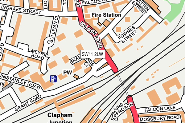 SW11 2LW map - OS OpenMap – Local (Ordnance Survey)