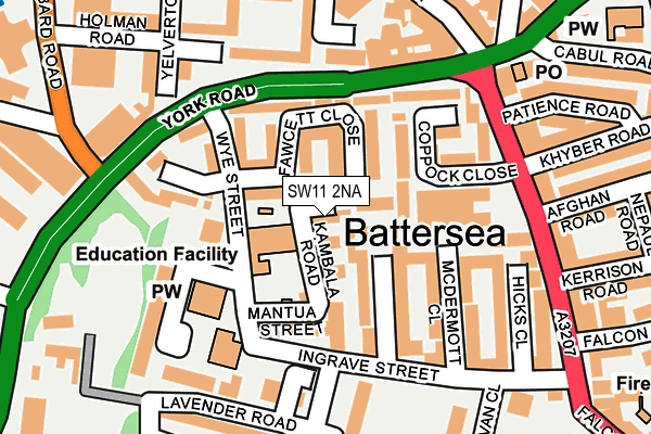 SW11 2NA map - OS OpenMap – Local (Ordnance Survey)