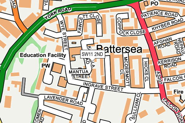 SW11 2ND map - OS OpenMap – Local (Ordnance Survey)