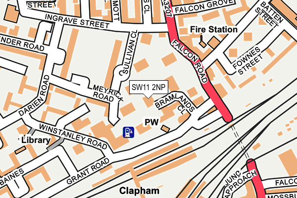 SW11 2NP map - OS OpenMap – Local (Ordnance Survey)