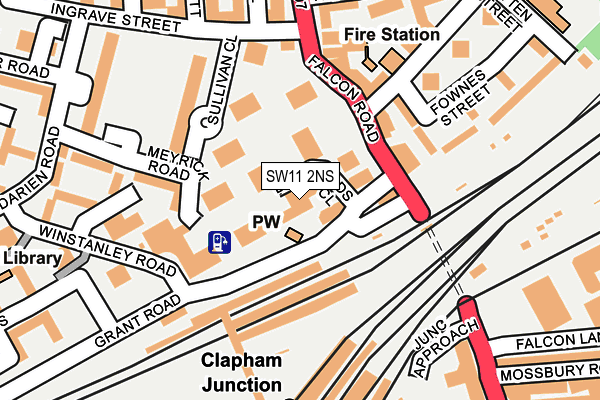 SW11 2NS map - OS OpenMap – Local (Ordnance Survey)