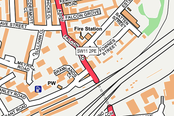 SW11 2PE map - OS OpenMap – Local (Ordnance Survey)