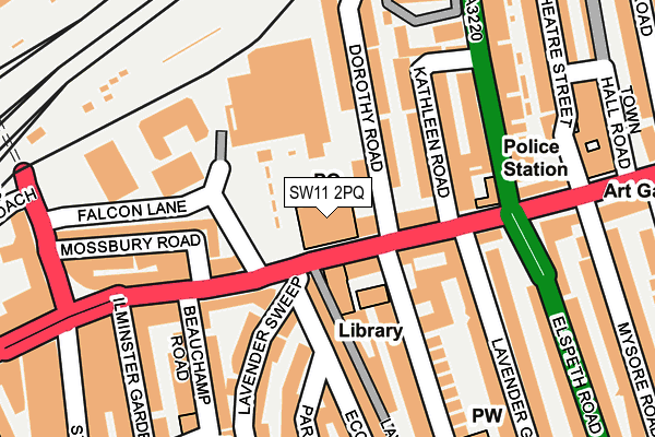 SW11 2PQ map - OS OpenMap – Local (Ordnance Survey)