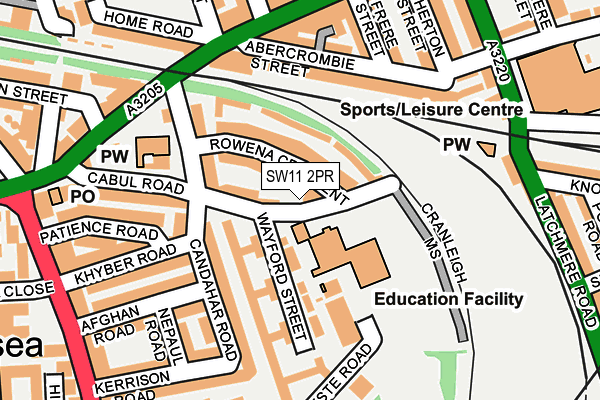 SW11 2PR map - OS OpenMap – Local (Ordnance Survey)