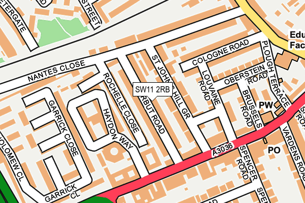 SW11 2RB map - OS OpenMap – Local (Ordnance Survey)