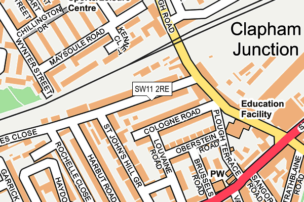 SW11 2RE map - OS OpenMap – Local (Ordnance Survey)